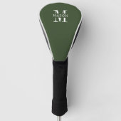 Minimalistisch monogram gepersonaliseerd golfheadcover (Voorkant)
