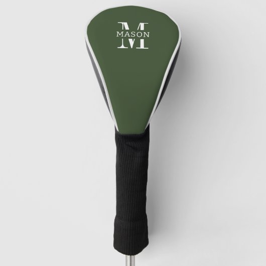 Minimalistisch monogram gepersonaliseerd golfheadcover (Voorkant)