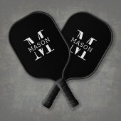 Minimalistisch monogram gepersonaliseerd pickleball paddle
