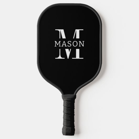 Minimalistisch monogram gepersonaliseerd pickleball paddle (Achterkant)