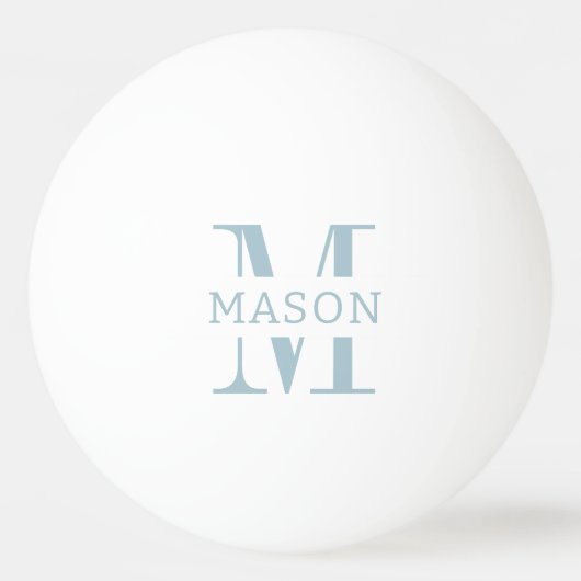 Minimalistisch monogram gepersonaliseerd pingpongbal (Voorkant)