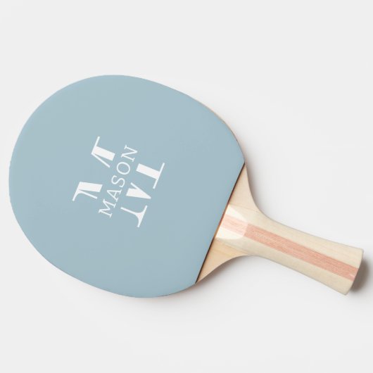 Minimalistisch monogram gepersonaliseerd tafeltennisbatje (Zijkant)