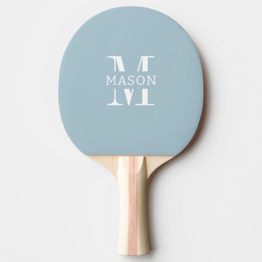 Minimalistisch monogram gepersonaliseerd tafeltennisbatje (Voorkant)