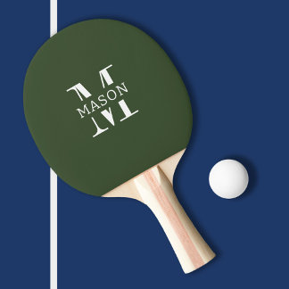 Minimalistisch monogram gepersonaliseerd tafeltennisbatje
