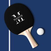 Minimalistisch monogram gepersonaliseerd tafeltennisbatje