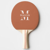 Minimalistisch monogram gepersonaliseerd tafeltennisbatje (Voorkant)