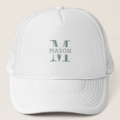 Minimalistisch monogram gepersonaliseerd trucker pet (Voorkant)