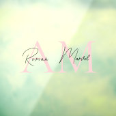 Minimalistisch Monogram Gepersonaliseerde Pastel R Raamsticker (Vel 3)