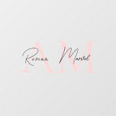 Minimalistisch Monogram Gepersonaliseerde Pastel R Raamsticker (Vel)