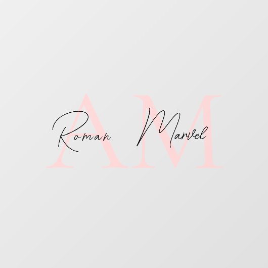 Minimalistisch Monogram Gepersonaliseerde Pastel R Raamsticker (Vel)