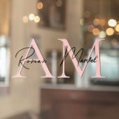 Minimalistisch Monogram Gepersonaliseerde Pastel R Raamsticker