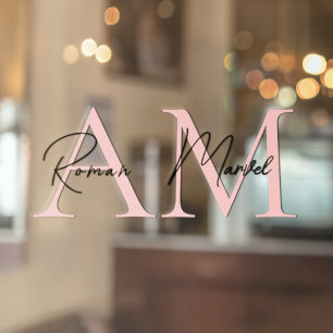 Minimalistisch Monogram Gepersonaliseerde Pastel R Raamsticker