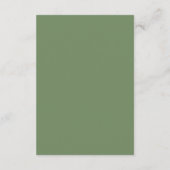 Minimalistisch monogram gestreept gedempt groen RSVP kaartje (Achterkant)