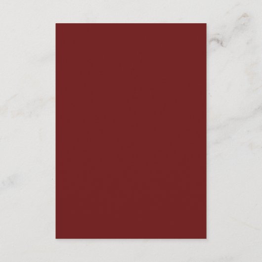 Minimalistisch Monogram Gestreept Rozenhout Rood D Informatiekaartje (Achterkant)
