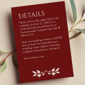 Minimalistisch Monogram Gestreept Rozenhout Rood D Informatiekaartje