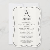 Minimalistisch monogram gestreept wit Vrijgezellen Kaart (Voorkant)