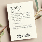 Minimalistisch monogram gestreept zacht wit RSVP kaartje