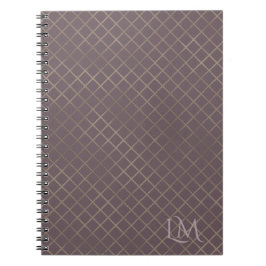 Minimalistisch Monogram Gold & Bes Taupe  Notitieboek