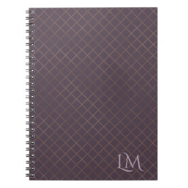 Minimalistisch Monogram Gold & Bes Taupe  Notitieboek