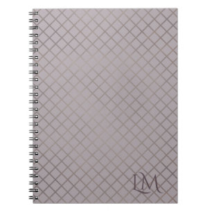 Minimalistisch Monogram Gold & Grijs Taupe Notitieboek