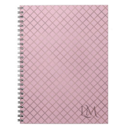 Minimalistisch Monogram Gold & Roze Taupe Notitieboek