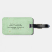 Minimalistisch Monogram Gold Sage Green Vliegtuig Bagagelabel (Achterkant horizontaal)