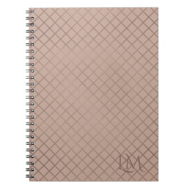 Minimalistisch Monogram Gold & Spring Taupe  Notitieboek