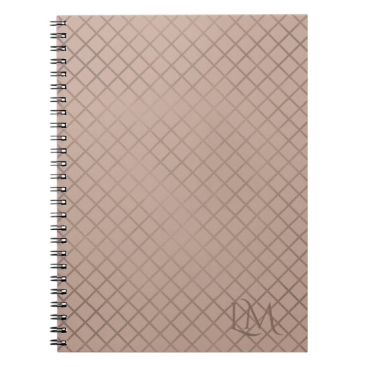 Minimalistisch Monogram Gold & Spring Taupe Notitieboek (Voorkant)