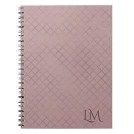 Minimalistisch Monogram Goud & Pastel Roze Taupe Notitieboek