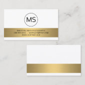 Minimalistisch / monogram / goudbalmetaal visitekaartje (Voorkant / Achterkant)