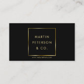 Minimalistisch monogram | Gouden Vierkant Lijst op Visitekaartje (Voorkant)