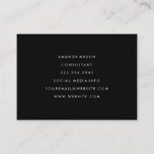 Minimalistisch Monogram Grijs Zwart Visitekaartje (Achterkant)