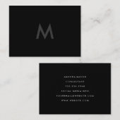 Minimalistisch Monogram Grijs Zwart Visitekaartje (Voorkant / Achterkant)