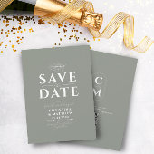 Minimalistisch Monogram Groene Sage QR Code Save The Date