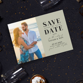 Minimalistisch monogram Groene Sage Website QR Cod Save The Date