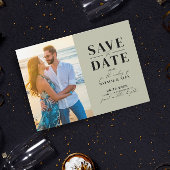 Minimalistisch monogram Groene Sage Website QR Cod Save The Date