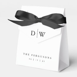 Minimalistisch Monogram Huwelijk  Bedankdoosjes