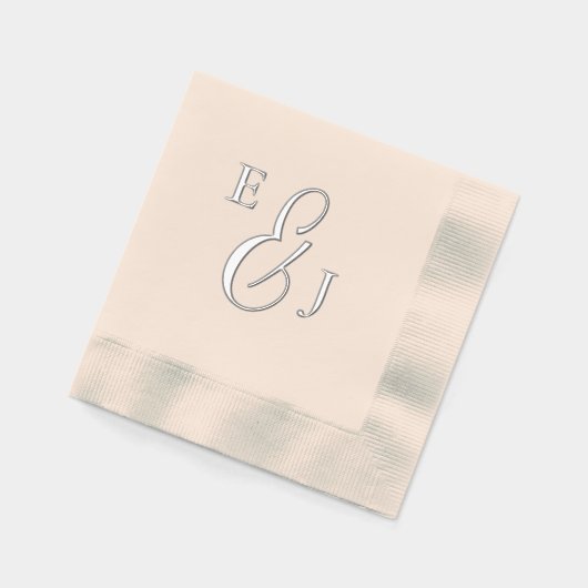 Minimalistisch monogram huwelijk folie servetten (Links)