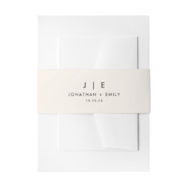 Minimalistisch monogram huwelijk uitnodigingen wikkel