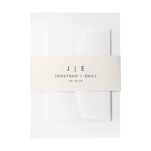 Minimalistisch monogram huwelijk uitnodigingen wikkel (Voorkant Voorbeeld)