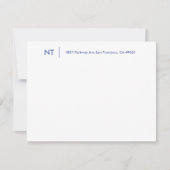 Minimalistisch monogram Initiaal Adres Navy Blue Notitiekaartje (Voorkant)