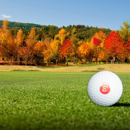 Minimalistisch monogram initiaal B oranje koraal Golfballen