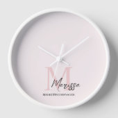 Minimalistisch Monogram Initiaal & Naam Pastel Roz (Voorkant)