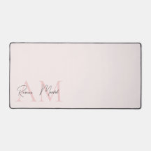 Minimalistisch Monogram Initiaal & Naam Pastel Roz