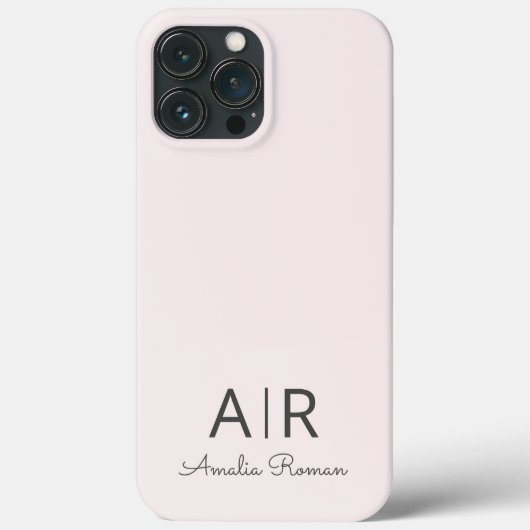 Minimalistisch Monogram Initiaal & Naam Pastel Roz Case-Mate iPhone Case (Achterkant)