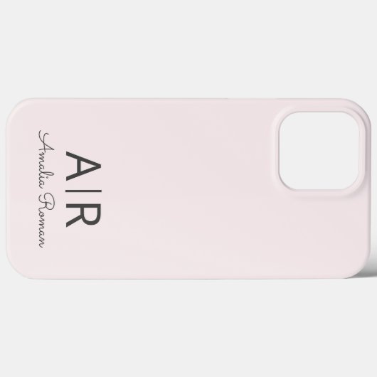 Minimalistisch Monogram Initiaal & Naam Pastel Roz Case-Mate iPhone Case (Achterkant (horizontaal))