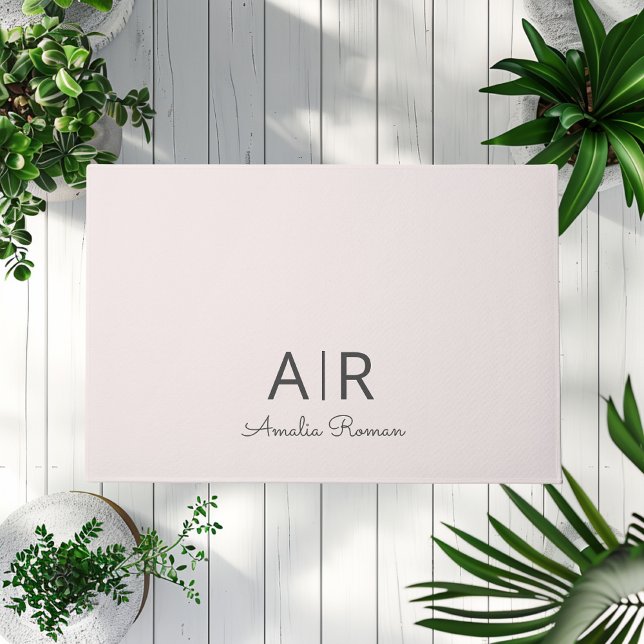 Minimalistisch Monogram Initiaal & Naam Pastel Roz Deurmat (Creator heeft geüpload)