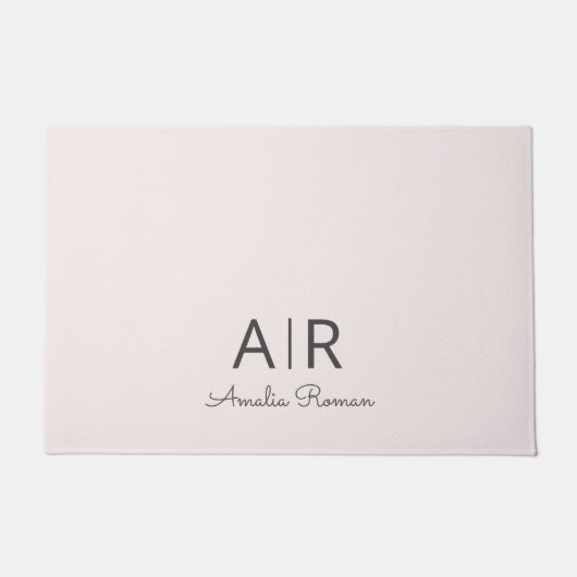 Minimalistisch Monogram Initiaal & Naam Pastel Roz Deurmat (Voorkant)