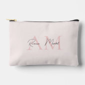 Minimalistisch Monogram Initiaal & Naam Pastel Roz Etui (Voorkant)