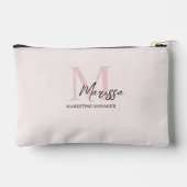 Minimalistisch Monogram Initiaal & Naam Pastel Roz Etui (Achterkant)